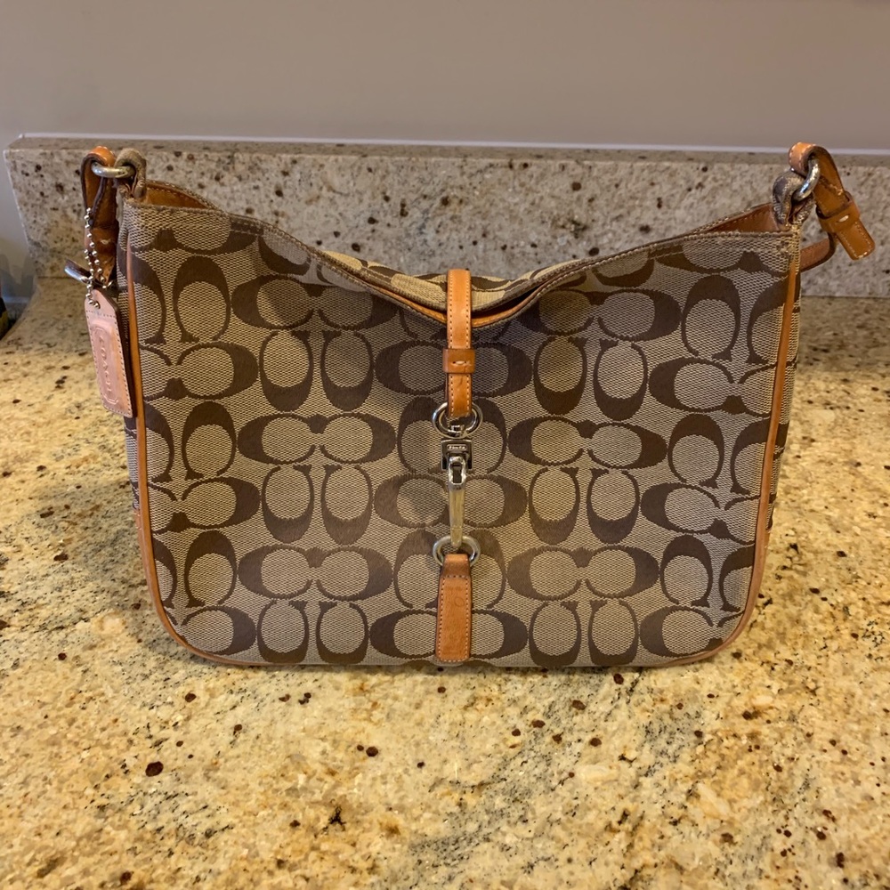 Authentic Coach Signature Brown Handbag